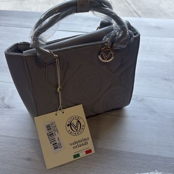 Valentino Orlandi V-2012 Light Grey Quilted Handbag NWT in packaging - Picture 8 of 10